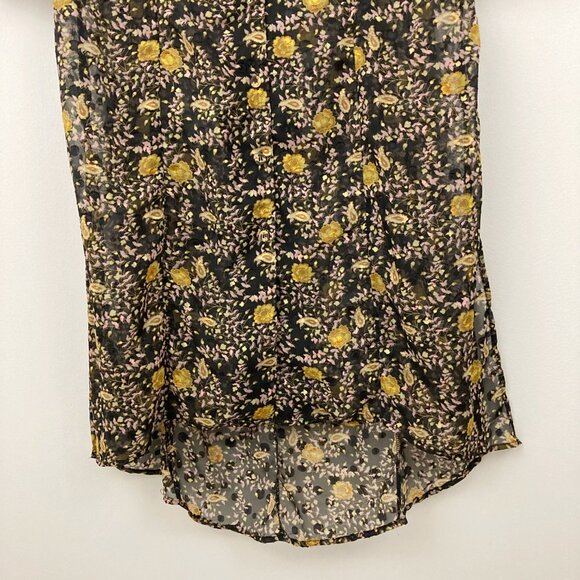 NWT Never Fully Dressed Sheer Floral Midi Tunic Shirt Dress Size M Button Front - Picture 4 of 10